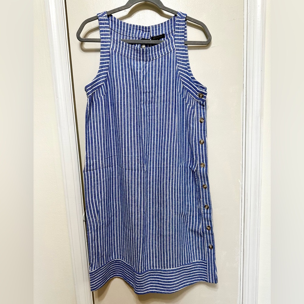 Linen Striped Dress with Pockets